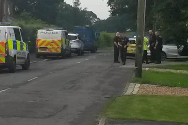 Police at the scene of the crash in The Common, Adlington this morning (June 24)