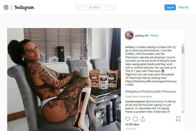 The Instagram post shared by "influencer" Jemma Lucy that landed her in hot water